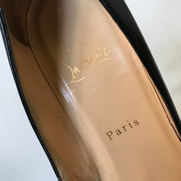 Christian Louboutin Geo Spike Pointed Toe Pumps Heels Womens 38.5 8.5 Black Stud - Picture 6 of 12